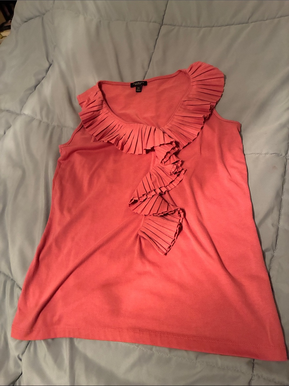 Talbots Pink Ruffled Sleeveless Tank Top